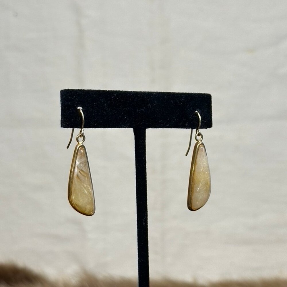 Marcia Moran Gold-Filled Teardrop Stone Earrings - Picture 3 of 3